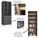 Ver imagem 6 de Armário Paneleiro 0,8m 4 Portas Vidro Fume Isabelle