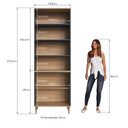 Ver imagem 5 de Armário Paneleiro 0,8m 4 Portas Vidro Fume Isabelle