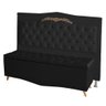 Kit Cabeceira de Cama Box e Calçadeira Baú Madri King 195cm Suede Preto - 1