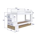 Ver imagem 4 de Triliche Infantil pra Quarto com Escadas e Estante 231,8 Cm Cor:branco com Aveiro Oak