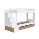 Ver imagem 3 de Triliche Infantil pra Quarto com Escadas e Estante 231,8 Cm Cor:branco com Aveiro Oak