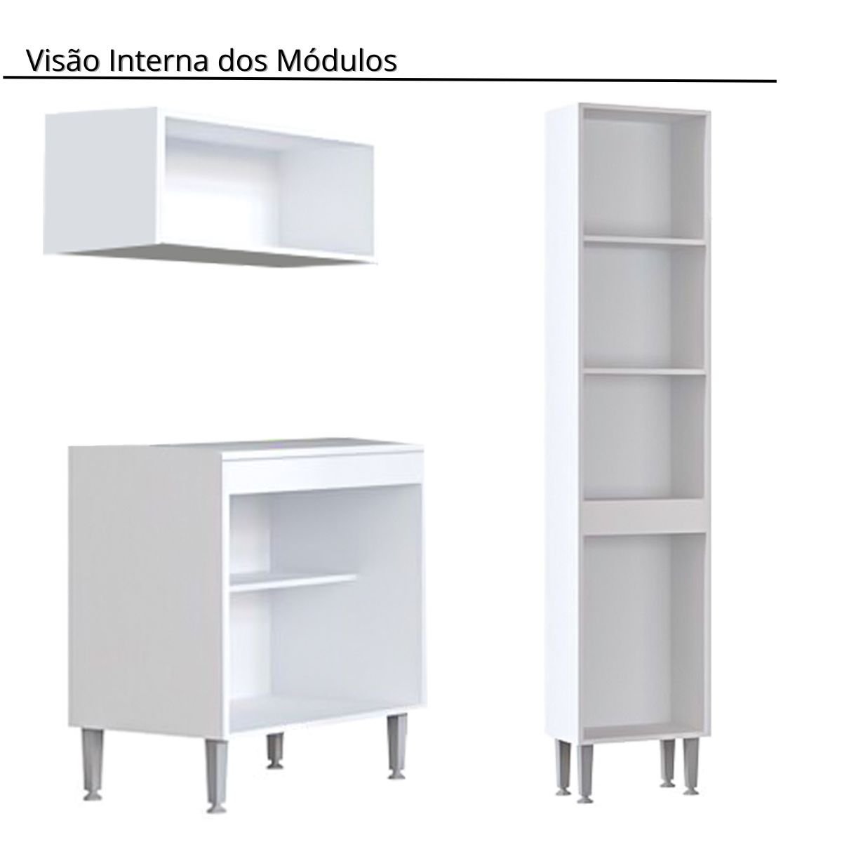 Armários para Lavanderia Completa 7 Módulos Athena Branco - 4