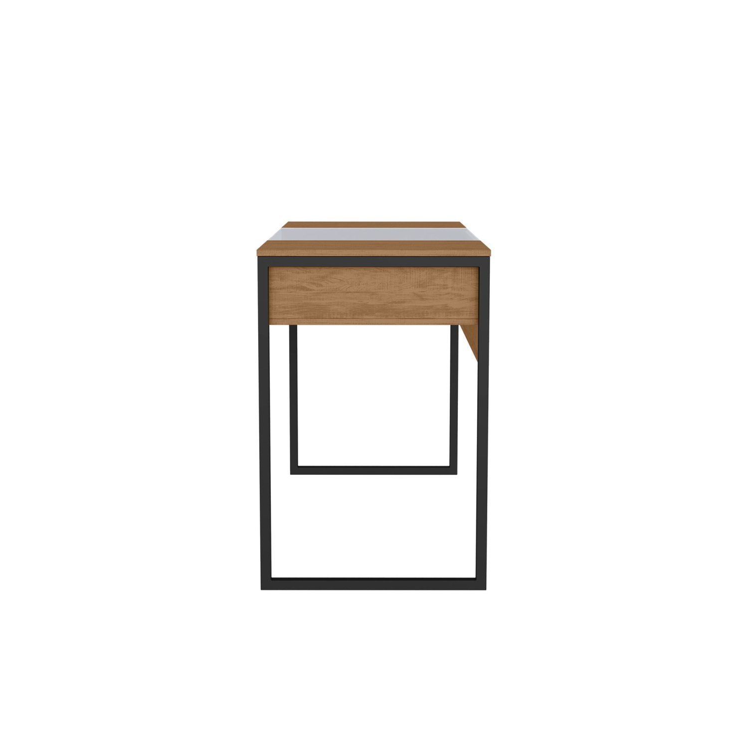 Escrivaninha 132cm com Vidro Central 2 Gavetas Wood Yescasa - 4