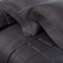 Ver imagem 2 de Jogo de Cama King Damask Stripes Chumbo 4 Peças 300 Fios 100% Algodão Buddemeyer