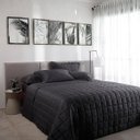 Ver imagem 4 de Jogo de Cama King Damask Stripes Chumbo 4 Peças 300 Fios 100% Algodão Buddemeyer