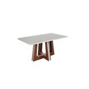 Ver imagem 3 de Conjunto Sala de Jantar Mesa Retangular Vitória com 6 Cadeiras Helena com Apliques