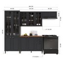 Ver imagem 2 de Cozinha Compacta Modulada Nara 12 Portas 2 Gavetas MDF 280cm Cinza Fidelita Móveis