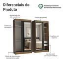 Ver imagem 4 de Conjunto 2 Guarda-Roupas 4 Portas de Correr com 2 Espelhos Rustic/Preto Tokio Madesa