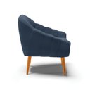 Ver imagem 5 de Kit 2 Poltronas Giovana Suede Azul Marinho Pés Palito Castanho - D'Rossi