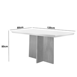 Mesa para Sala de Jantar Olimpia 120cm Em MDF e Vidro Canto Reto - 3