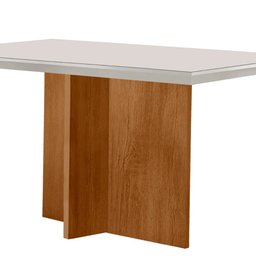 Mesa para Sala de Jantar Olimpia 120cm Em MDF e Vidro Canto Reto - 2