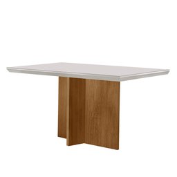 Mesa para Sala de Jantar Olimpia 120cm Em MDF e Vidro Canto Reto - 1