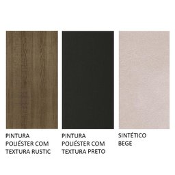 Conjunto Sala de Jantar Mesa Tampo de Madeira 4 Cadeiras Rustic/preto/sintético Bege Samara Madesa - 10