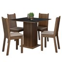 Ver imagem 2 de Conjunto Sala de Jantar Mesa Tampo de Madeira 4 Cadeiras Rustic/preto/sintético Bege Samara Madesa