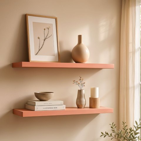 Kit de 2 Prateleiras 60cm MDF Rosa - On Móveis