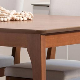 Conjunto de Jantar Mesa 184 Cm 6 Cadeiras Ella - Natural C/ Mescla Cinza - 3