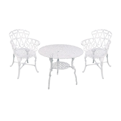 Kit 2 Cadeira Varanda Jardim Área Externa + Mesa Alumínio Nossa Kasa