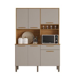 Armário de Cozinha New Siena 6 Portas 1 Gaveta Sallêto Cinamomo/off White - 1