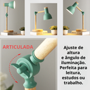 Ver imagem 7 de Luminária Mesa Abajur 45cm Articulada Retrô Madeira Gimpo Kjtd-685-pai:verde