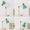 Ver imagem 5 de Luminária Mesa Abajur 45cm Articulada Retrô Madeira Gimpo Kjtd-685-pai:verde