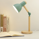 Ver imagem 3 de Luminária Mesa Abajur 45cm Articulada Retrô Madeira Gimpo Kjtd-685-pai:verde