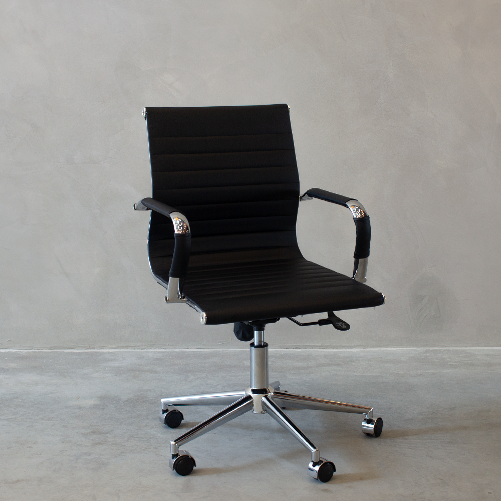 Ver imagem 6 de Kit 6 Cadeiras de Escritório Executiva Giratória Pu Preto