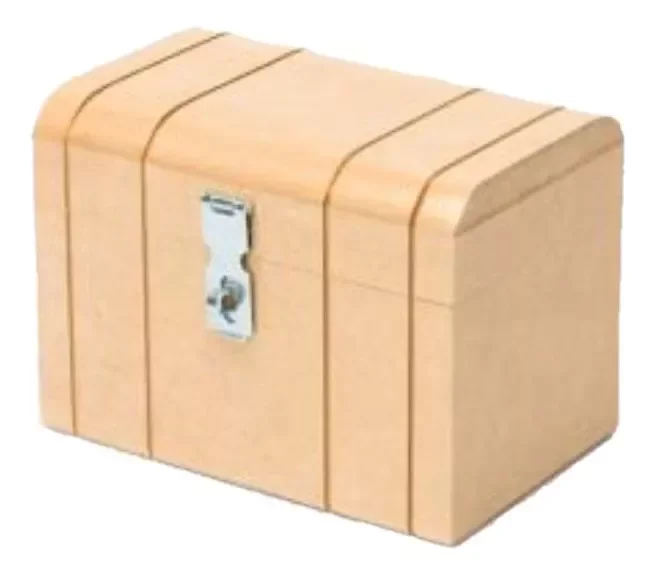 Caixa Baú Madeira Mdf + Cadeado Artesanatos - 6