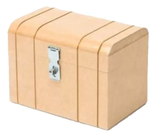 Caixa Baú Madeira Mdf + Cadeado Artesanatos - 4