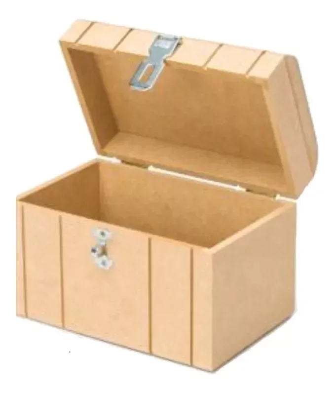 Caixa Baú Madeira Mdf + Cadeado Artesanatos - 3