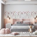 Ver imagem 1 de Adesivo Decorativo Premium para Quarto de Bebê – Jardim Encantado com Flores e Borboletas