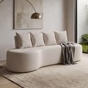 Ver imagem 1 de Sofá 3 Lugares 210cm Orgânico Viana B10 Bouclê Creme - Mpozenato