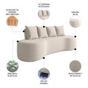 Ver imagem 3 de Sofá 3 Lugares 210cm Orgânico Viana B10 Bouclê Creme - Mpozenato