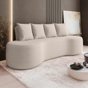 Ver imagem 2 de Sofá 3 Lugares 210cm Orgânico Viana B10 Bouclê Creme - Mpozenato