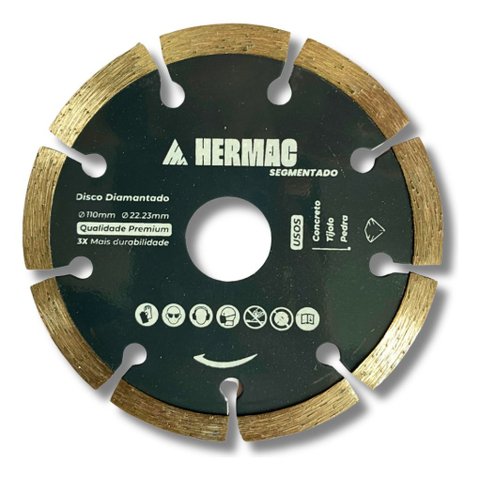 Kit 5 Discos Diamantado Segmentado para Concreto 110mm