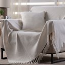 Ver imagem 1 de Manta Decorativa para Sofá Boho Hebrom Off White Fastlar Manta 100% Algodão 140x150cm