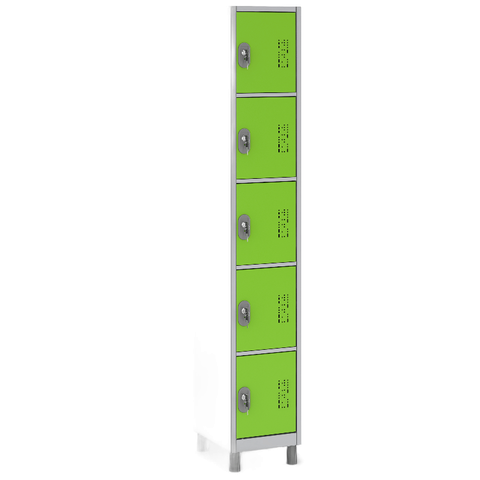 Armário de Aço 5 Portas Pequenas para Escola:verde