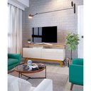 Ver imagem 1 de Rack Bancada Ambiente Classic 2 Gavetas com Nicho 1.4 Off White Nature - Imcal