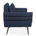 Ver imagem 4 de Poltrona Mari Suede Azul Marinho Pés Palito de Ferro Preto - D’Rossi