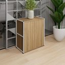 Ver imagem 1 de Armário Escritório Baixo 63cm X 36cm 2 Portas F5 Office Cor:macadâmia com Branco