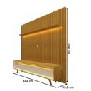 Ver imagem 3 de Rack com Painel para TV até 85 Polegadas Sole 2 Gavetas Ripado 100% MDF com LED Naturale/Off White -