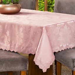 Toalha de Mesa Retangular Avulsa Jacquard Medalhão 2,20m X 1,40m para 06 Lugares - Decoração Cozinha - 1