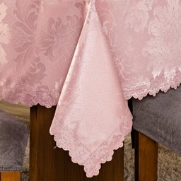 Toalha de Mesa Retangular Avulsa Jacquard Medalhão 2,20m X 1,40m para 06 Lugares - Decoração Cozinha - 2