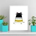 Ver imagem 1 de Quadro Gato Antidepressivo 24x18cm:Madeira branca