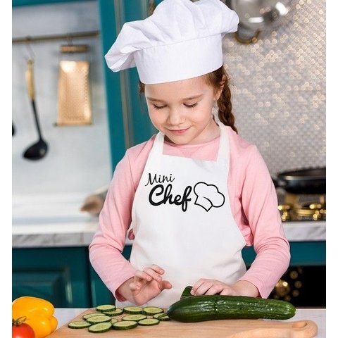 Avental Infantil Vida Pratika Mini Chef Branco