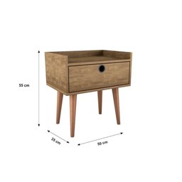 Mesa de Cabeceira- Criado - Mobi - 1 Gav. - Canela - 3