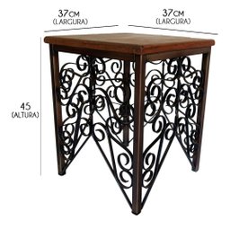 Banqueta de Ferro Artesanal Bar Rustica com Madeira de Demolição Multi Uso - Verniz - 2