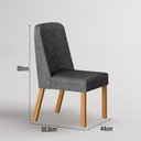Ver imagem 3 de Conjunto Sala de Jantar Ísis 180cm com 6 Cadeiras Tampo Orgânico s/ Vidro Cinamomo Cinamomo/Linho Ch