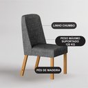 Ver imagem 2 de Conjunto Sala de Jantar Ísis 180cm com 6 Cadeiras Tampo Orgânico s/ Vidro Cinamomo Cinamomo/Linho Ch