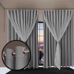 Cortina para Sala e Quarto Blecaute Bia 5,00 X 2,50 Cinza - 3