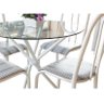 Conjunto Mesa Amazônia Redonda Vidro 04 Cadeiras Branca Aço Quality - 2